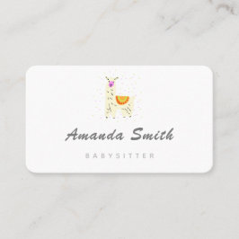 Llama Babysitter Minimal Business Card Visitenkarte
