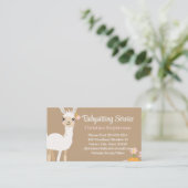 Llama Babysitter Nanny Childcare Service Visitenkarte (Stehend Vorderseite)