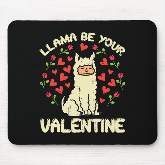 Llama be your Valentine Niedlich Alpaca Männer Fra Mousepad (Vorne)