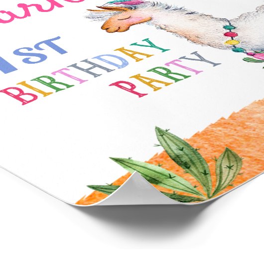Llama Begrüßungsschild Party Alpaca Plakat (Ecke)
