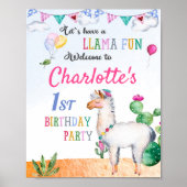 Llama Begrüßungsschild Party Alpaca Plakat (Vorne)
