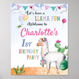 Llama Begrüßungsschild Party Alpaca Plakat