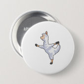 Llama bei der Yoga-Fitness Button (Vorne & Hinten)