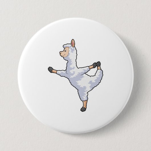 Llama bei der Yoga-Fitness Button (Vorderseite)