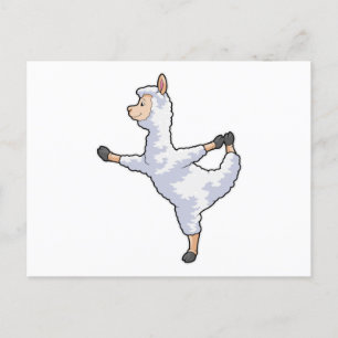 Llama beim Yoga-Fitness Postkarte