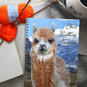 Llama-Berge Personalisiertes Strickjournal Notizblock