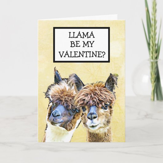 Llama bin mein Valentin? Ich liebe dich! Karte (Vorderseite)