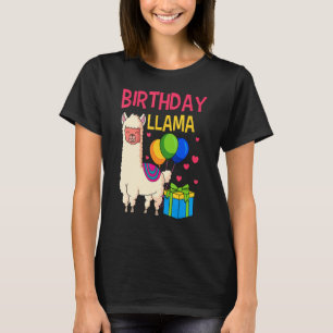 Llama Birthday Alpaca Bday Party Balloons Tier T-Shirt