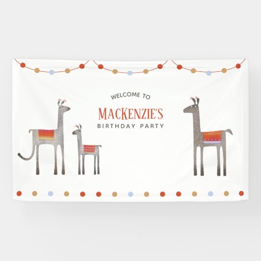 Llama Birthday Banner (Horizontal)