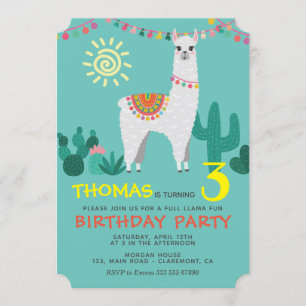 Llama Birthday Boy Einladung
