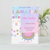 Llama Birthday Einladung (Stehend Vorderseite)