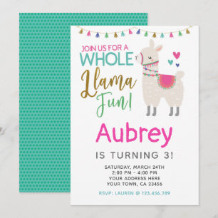 Llama Birthday Einladung - Anpassen