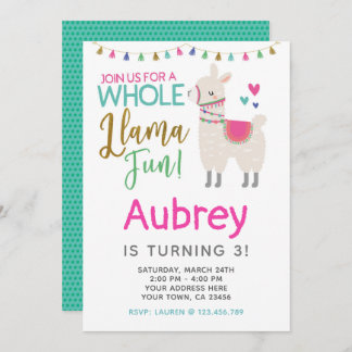 Llama Birthday Einladung - Anpassen