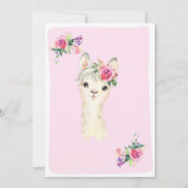 Llama Birthday Einladung für ein Mädchen (Rückseite)