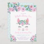 Llama Birthday Einladung Ganzes Llama Fun Party (Vorne/Hinten)