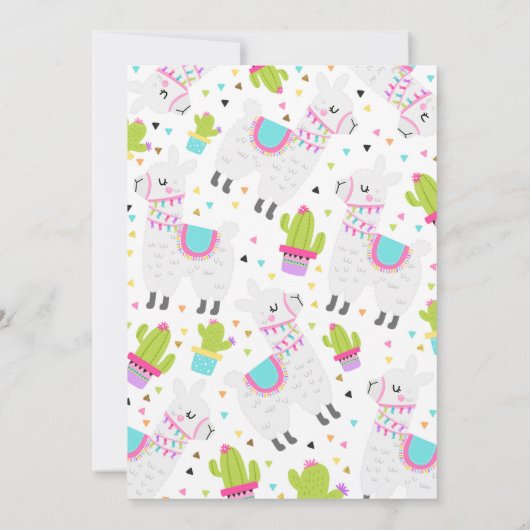 Llama Birthday Einladung Ganzes Llama Fun Party (Rückseite)