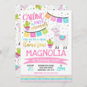 Llama Birthday Einladung Ganzes Llama Fun Party (Vorne/Hinten)