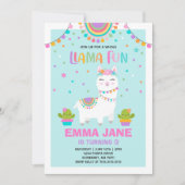 Llama Birthday Einladung Ganzes Llama Fun Party (Vorderseite)