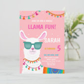 Llama Birthday Einladungen (Stehend Vorderseite)