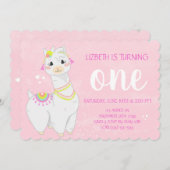 Llama Birthday Einladungen | Fiesta Theme (Vorne/Hinten)