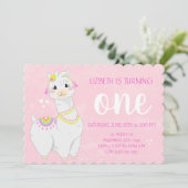 Llama Birthday Einladungen | Fiesta Theme (Stehend Vorderseite)