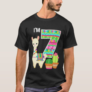 Llama Birthday Im 7 Farm Llama Thema 7. Geburtstag T-Shirt