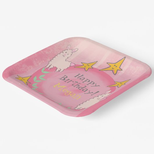 🦙 LLAMA BIRTHDAY PAPPTELLER (Gewinkelt)