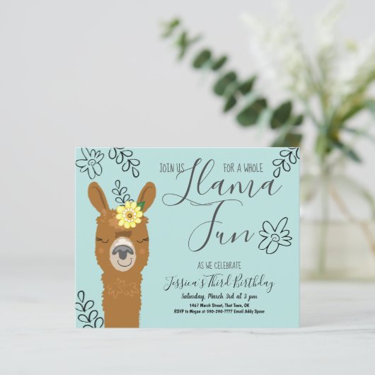 Llama Birthday Party Budget (Stehend Vorderseite)