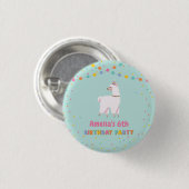 Llama Birthday Party Button (Vorne & Hinten)