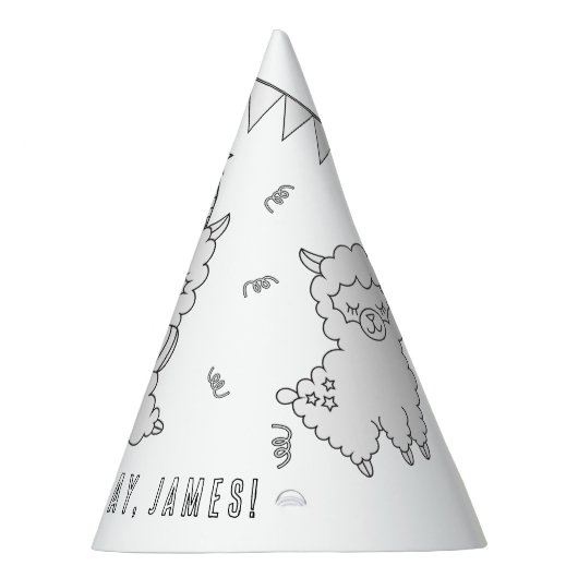 Llama Birthday Party - Farbe für Ihr eigenes Party Partyhütchen (Rechts)