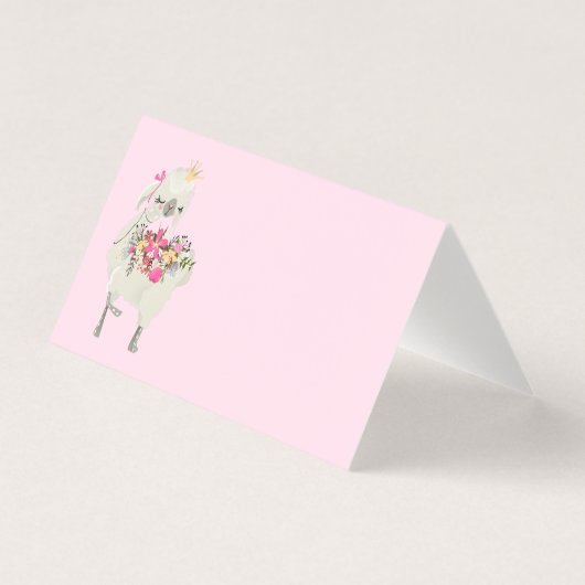 Llama Birthday Party Menu Cards (Vorderseite)