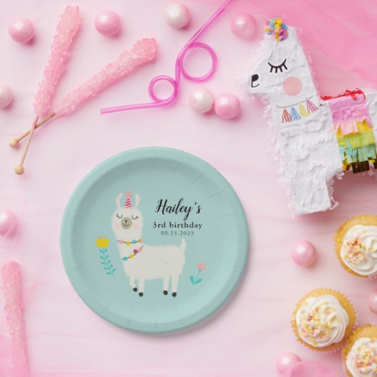 Llama Birthday Party Pappteller (Party)