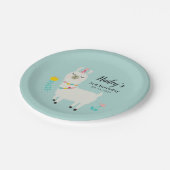 Llama Birthday Party Pappteller (Schrägansicht)