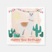 Llama Birthday Party Serviette (Vorderseite)