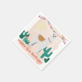 Llama Birthday Party Serviette (Ecke)