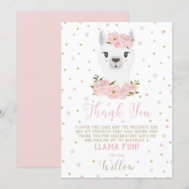Llama Birthday Vielen Dank, dass Sie die Blush Flo Einladung