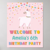 Llama Birthday Welcome Sign Poster (Vorne)