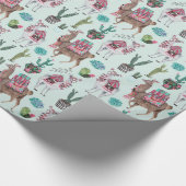 Llama | blau | Schleifpapier Geschenkpapier (Ecke)