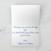 Llama Blau und Weiß mit Blume Baby Dankeskarte (Innenseite)