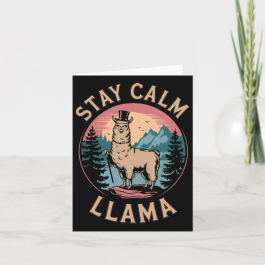 Llama Bleibe Calm Funny Alpaca Karte (Vorderseite)