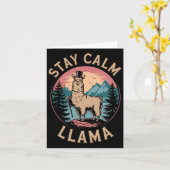 Llama Bleibe Calm Funny Alpaca Karte (Gelbe Blume)