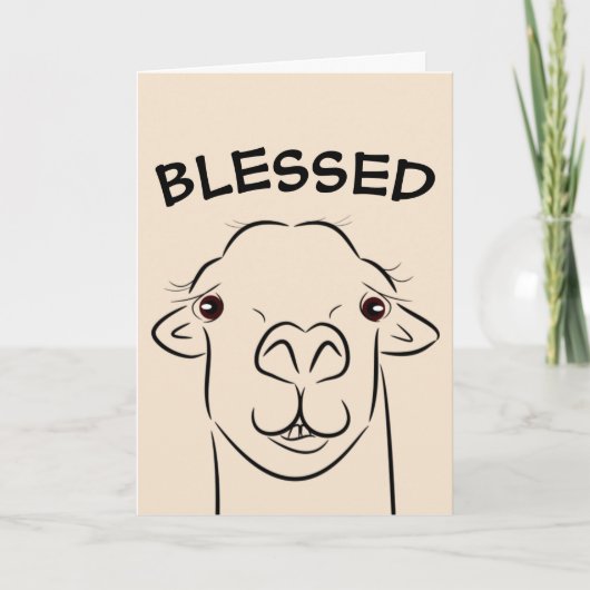 LLAMA BLESSED GEBURTSTAGSKARTEN KARTE (Vorderseite)