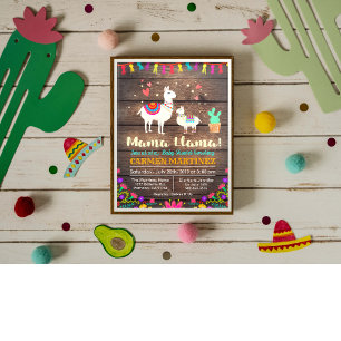 Llama-Blumen-Baby-Shower-Einladung Einladung