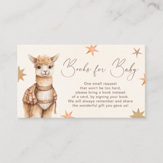 Llama Boho Kinderduschbücher für Baby Begleitkarte (Vorderseite)
