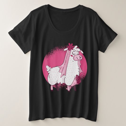Llama Bride Große Größe T-Shirt (Design vorne)
