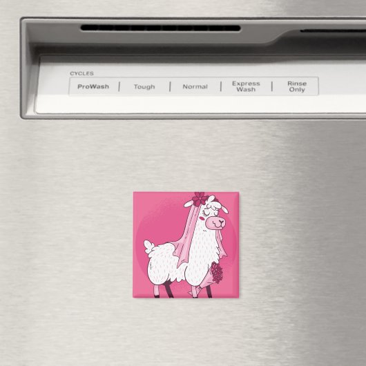 Llama Bride Magnet (In Situ (Geschirrspüler))