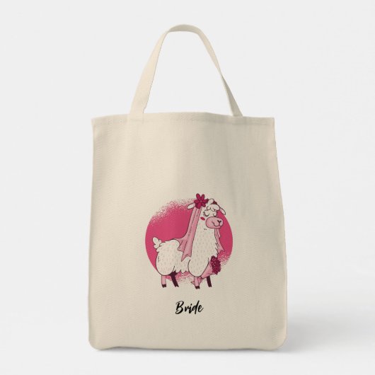 Llama Bride Tote Bag Tragetasche (Rückseite)