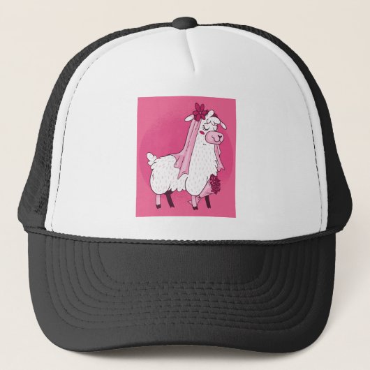 Llama Bride Truckerkappe (Vorderseite)