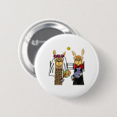 Llama Bridge und Groom Pickleba Button (Vorne & Hinten)