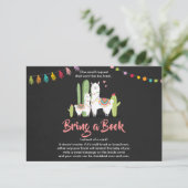 Llama Bringen Sie ein Buch Baby Dusche Fiesta Kakt Begleitkarte (Stehend Vorderseite)